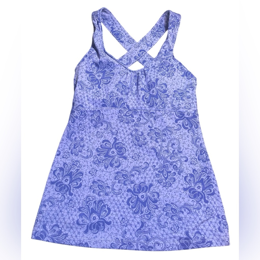 REI floral patterned periwinkle blue sleeveless tank top size XS Pre-owned